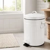 Relaxdays Vonios šiukšliadėžė su pedalu, apvali, retro stiliaus, 5 l