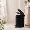 Relaxdays Vonios šiukšliadėžė su pedalu, apvali, retro stiliaus, 3 l