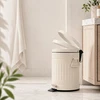 Relaxdays Vonios šiukšliadėžė su pedalu, apvali, retro stiliaus, 3 l