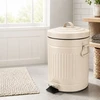 Relaxdays Vonios šiukšliadėžė su pedalu, apvali, retro stiliaus, 5 l
