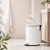 Relaxdays Vonios šiukšliadėžė su pedalu, apvali, retro stiliaus, 3 l