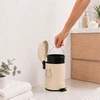Relaxdays Vonios šiukšliadėžė su pedalu, apvali, retro stiliaus, 3 l