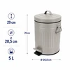 Relaxdays Vonios šiukšliadėžė su pedalu, apvali, retro stiliaus, 5 l
