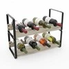 Relaxdays Vyno lentyna, 29x39,5x17,5 cm, juoda, mediena ir metalas