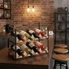 Relaxdays Vyno lentyna, 29x39,5x17,5 cm, juoda, mediena ir metalas