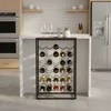 Relaxdays Vyno lentyna, 88x59x30 cm, juoda/ruda, metalas ir MDF