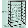 Relaxdays Vyno lentyna, 88x59x30 cm, juoda/ruda, metalas ir MDF