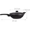 Relaxdays Wok keptuvė su dangčiu, 15.5x57x31.5 cm, juoda