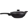 Relaxdays Wok keptuvė su dangčiu, 15.5x57x31.5 cm, juoda