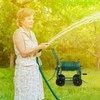 Relaxdays Žalias plieno žarnos vežimėlis