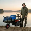 Relaxdays Žvejybinis vežimėlis su krepšiu, metalinis