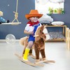 HOMCOM Pliušinis supamasis arklys rudos spalvos supamasis gyvūnas žaislas vaikams L74xW33xH62cm