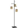 "Outsunny" saulės grindų lempos rotango saulės lempos su šviesos jutikliu 3 žibintai Automatinis boho stiliaus saulės šviesos IP44 vandeniui atspari saulės lempa Lauko lempa Saulės žibintas sodo balkonui Lauko vejos kiemas