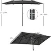 Outsunny Sodo skėtis su reguliuojamu pasvirimo kampu - pilkas 150 x 295 cm