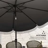 Outsunny sodo skėtis Ø269 cm, UV 30+, aštuonkampis, atsparus vėjui, su rankena, apsauga nuo saulės balkonui, paplūdimiui ar terasai, tamsiai pilkas