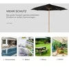 Outsunny medinis skėtis nuo saulės 300 cm, sodo skėtis, balkono skėtis iš bambuko, juodas, tvirtas ir elegantiškas