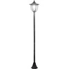 Outsunny Saulės sodo žibintas LED sodo žibintas su 30/60 liumenų, plastikinis, juodas, Ø26,5 x H177 cm