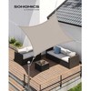 Songmics Stačiakampė saulės burė su PU danga, taupe, 2 x 3 m