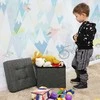 Songmics Taburetė su medinėmis kojelėmis tamsiai pilka