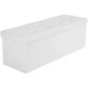 Songmics Suoliukas su atlenkiamu dangčiu 110 cm Baltas
