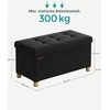 Songmics Sulankstomas suolas 38 x 76 x 40 cm su daiktadėže, juodas