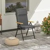 Outsunny sėdynės pagalvėlė 120 x 47 x 9,5 cm, atspari vandeniui, su raiščiais, galvos atrama, UPF50+, lauko ir vidaus naudojimui, sėdynės paminkštinimas sulankstomai kėdei, valgomojo kėdei, tamsiai pilka