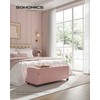 Songmics Taburetė su daiktadėže 40 x 110 x 40 cm pastelinės rožinės spalvos