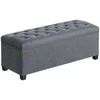 Songmics Taburetė su daiktadėže 40 x 110 x 40 cm skalūno pilkos spalvos