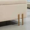 HOMCOM suoliukas su daiktadėže, minkštas suolelis su aksomo išvaizda, suolelis-skrynia su medinėmis kojelėmis, suolelis svetainei, miegamajam, prieškambariui, 100 x 40 x 42 cm, smėlio spalvos