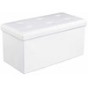 Songmics Pufas 76 cm dirbtinė oda balta