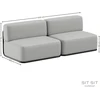 Sofa Sitsit Baldų sistema, STRAW 2', 0.8x2.04x0.78 m, Pilka