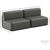 Sofa Sitsit Lauko baldų rinkinys, STRAW, 0.8x2.04x0.78 m, Tamsiai pilka