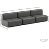 Sofa Sitsit Lauko Baldų Rinkinys, STRAW, 0.8x3.06x0.78 m, Tamsiai Pilka