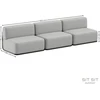 Sofa Sitsit Lauko baldų rinkinys, STRAW, 0.8x3.06x0.78 m, Pilka
