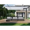 Sofa Sitsit Lauko Baldų Rinkinys, STRAW, 0.8x3.06x0.78 m, Tamsiai Pilka
