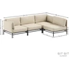 Sofa Sitsit Lauko modulinės baldai, DANDY 3 + vienas modulis, 156x234x78 cm, bežinė spalva