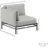 Sofa Sitsit Lauko modulinės baldai, Dandy galinis modulis, 78x78x78 cm, pilka spalva