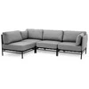 Sofa Sitsit Lauko moduliniai baldai, "Dandy 3 + Single Module", 156x234x78 cm, pilka spalva
