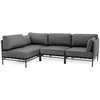 Sofa Sitsit Lauko moduliniai baldai, DANDY 3 + vienas modulis, 156x234 cm, tamsiai pilka spalva