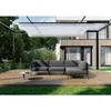 Sofa Sitsit Lauko moduliniai baldai, DANDY 3 + vienas modulis, 156x234 cm, tamsiai pilka spalva