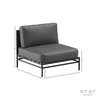 Sofa Sitsit Lauko moduliniai baldai, "Dandy" vienetinis modulis, 78x78x78 cm, tamsiai pilka spalva