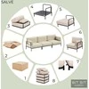 Sofa Sitsit Modulinė Baldų Sistema, Salve + Pufas, 156x234 cm, Pilka