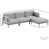 Sofa Sitsit Modulinė Baldų Sistema, Salve + Pufas, 156x234 cm, Pilka