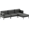Sofa Sitsit Modulinės Baldai, SALVE 3' + Pufas, 156x234x78 cm, Tamsiai Pilka