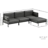 Sofa Sitsit Modulinės Baldai, SALVE 3' + Pufas, 156x234x78 cm, Tamsiai Pilka