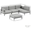 Sofa Sitsit Modulinis Baldų Rinkinys, Salve, 234x234 cm, Pilka