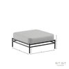 Sofa Sitsit Pufas modulis, Dandy, 78x78x37 cm, Pilka spalva