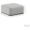 Sofa Sitsit Pufas Modulis, Šiaudai, 80x80x40 cm, Pilka