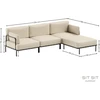 Sofa Sitsit Sofos modulis, Salve, 156x234x78 cm, Bežinė