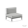 Sofa Sitsit Vieno Modulio Baldai, Salve, 78x78x78 cm, Pilka